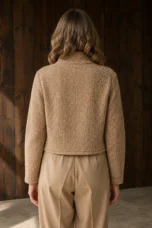 Adeline | Tailored Wool-Blend Jacket - Gold-Beige