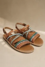 Isaline | Braided Cowhide Flat Sandals