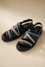 Isaline | Braided Cowhide Flat Sandals