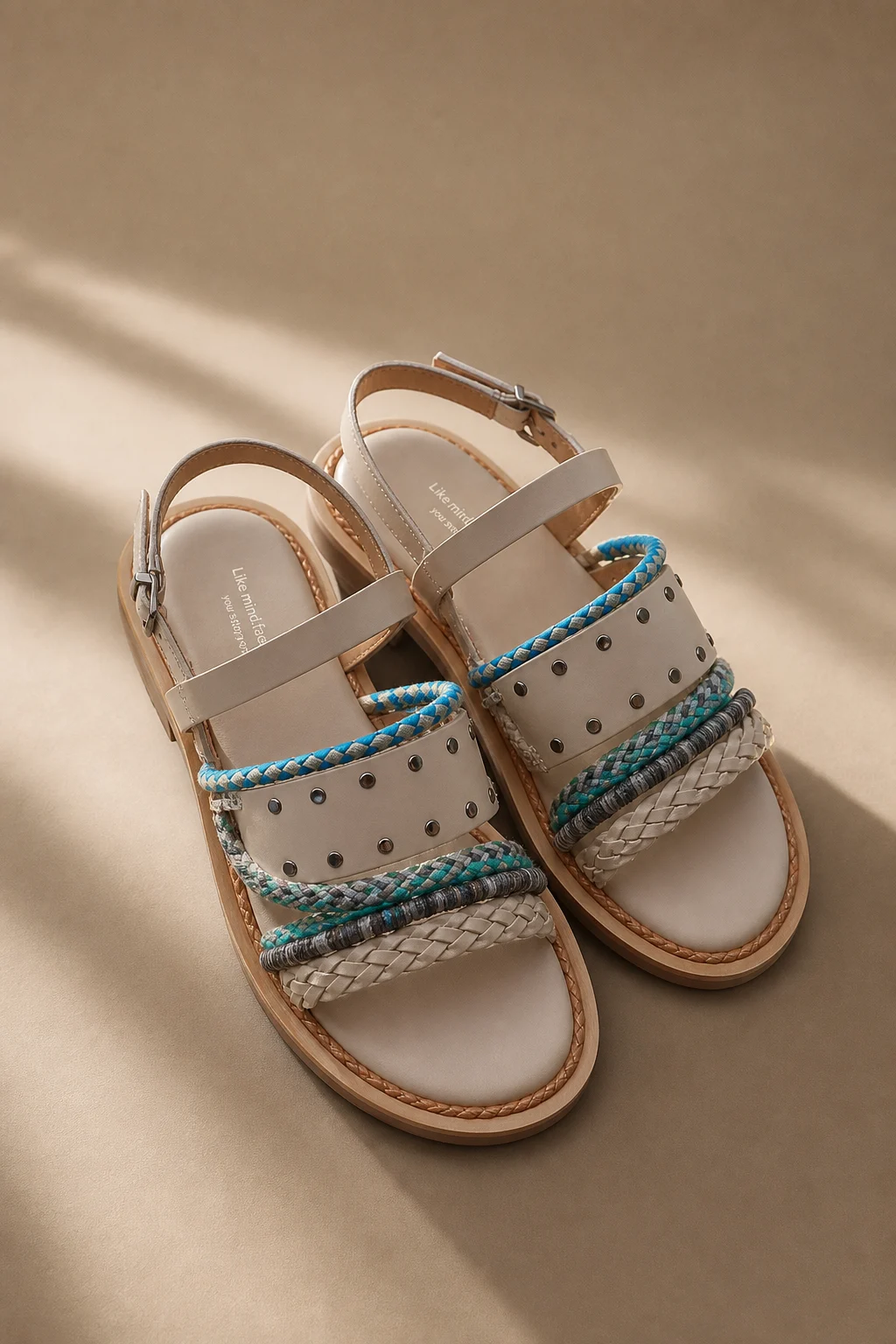Isaline | Braided Cowhide Flat Sandals
