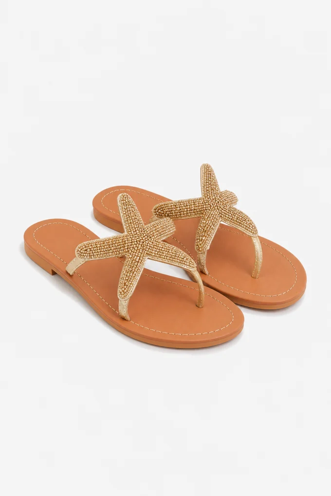 Ninette | Hand-Beaded Flat Slip-On Sandals