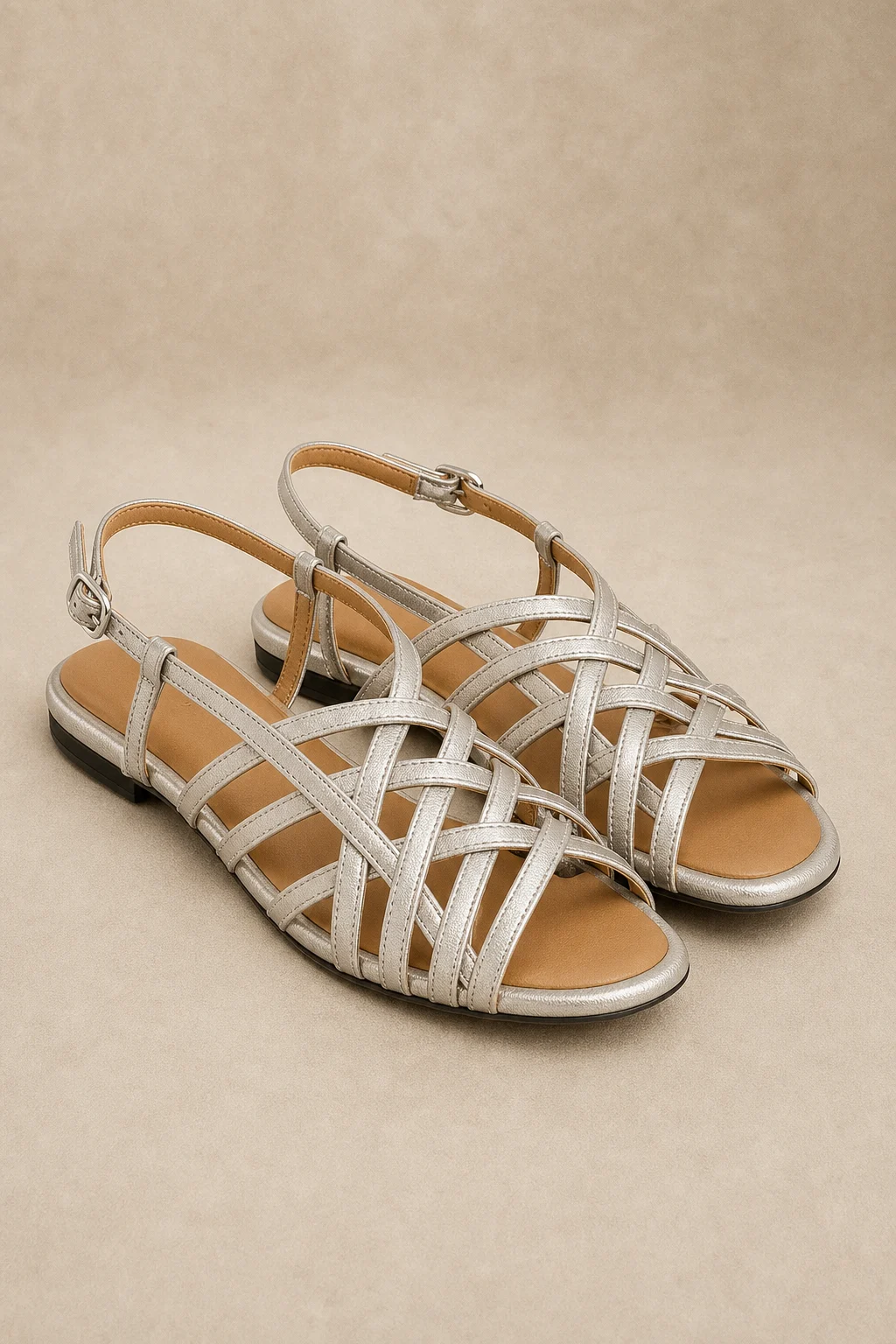 Nancy | Woven Ankle Strap Flat Sandals