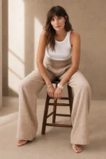 Sabina | Gathered Waist Wide Leg Pants