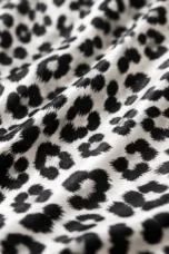 Alexandrine | Leopard Print Satin Skirt - fabric close-up