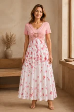 Alison | Floral V-Neck A-Line Dress