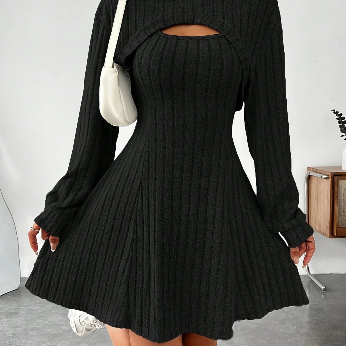Valeda | Ribbed Sweater Knit Dress