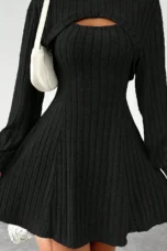 Valeda | Ribbed Sweater Knit Dress