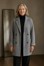Amory wool herringbone coat open
