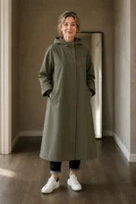 Anastasie | Longline Waterproof Coat - Green