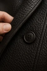Antoinette | Lined Faux Leather Coat - fabric close-up
