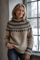 Astrid™ | Women's Nordic Sweater - Gray