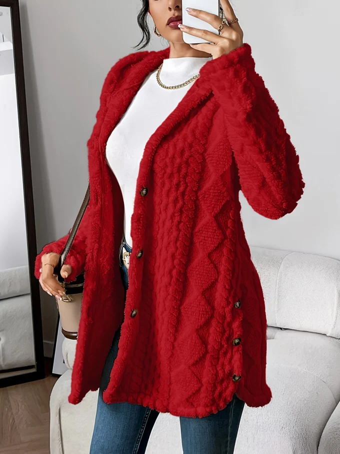 Gaétane | Knitted Argyle Hooded Cardigan