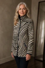Bertrande | Quilted Circle Print Jacket - Multicolor