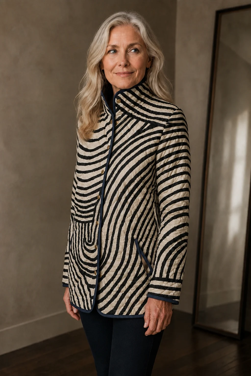 Bertrande | Quilted Circle Print Jacket - Multicolor