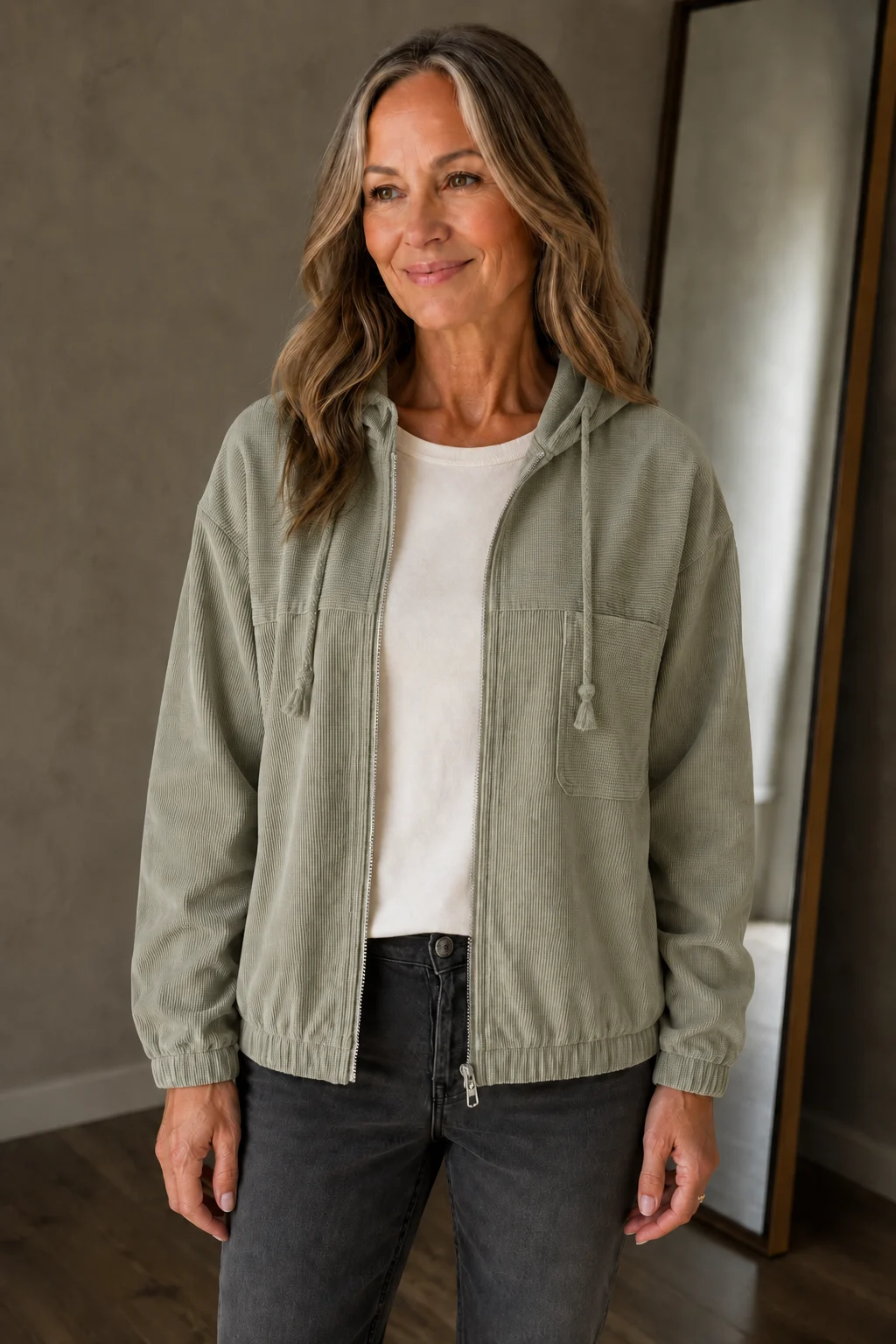 Blanche | Fine Wale Corduroy Jacket - Khaki