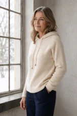 Bridget | Classic Drawstring Hoodie - White