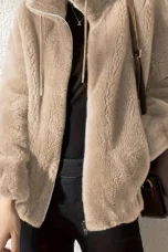 Marlene | Plush Coat, Stand Collar