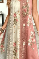 Heloise | Printed V Neck Maxi Dress