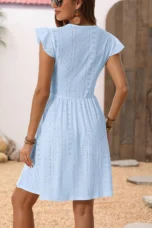 Arlette | Lace Bodice Flutter Sleeve Dress