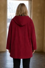 Camilla | Ribbed Corduroy Hooded Jacket - Red