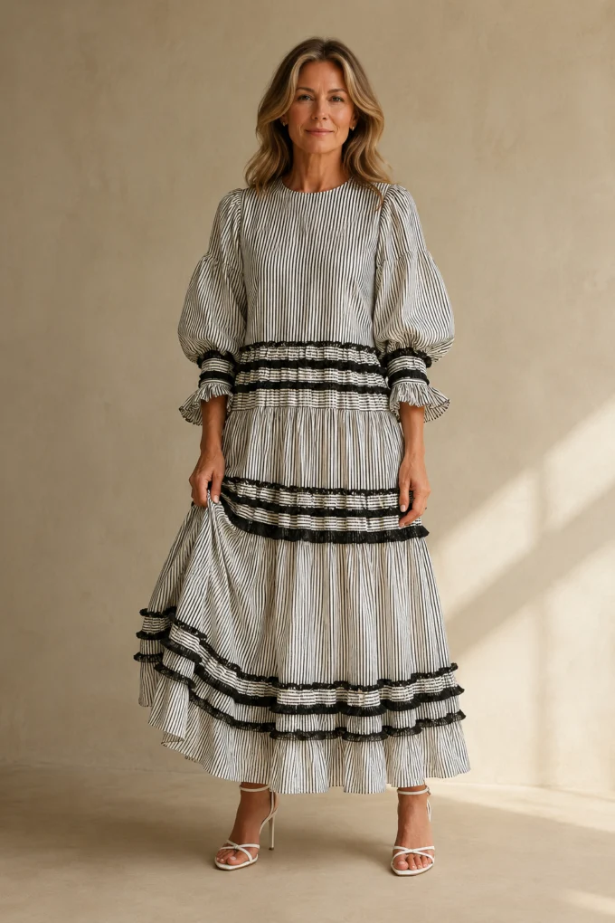 Thelma | Ruffled Cotton Maxi Dress