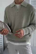 Maurille | Full Rib Half Zip Sweater