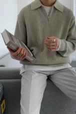Maurille | Full Rib Half Zip Sweater