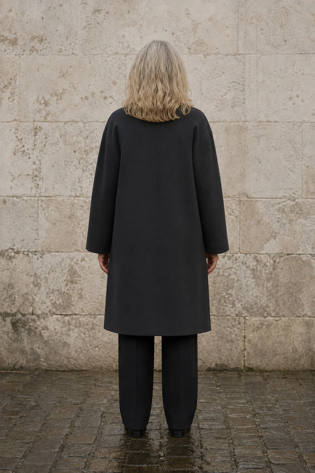 Célestine | Relaxed Wool Overcoat - Blue