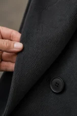Célestine | Relaxed Wool Overcoat - fabric close-up