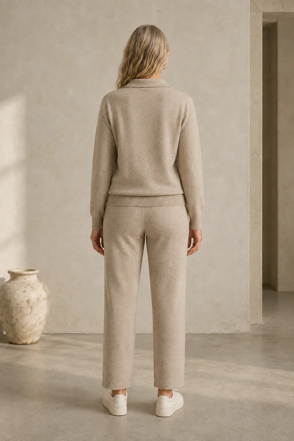 Charline | Cashmere Blend Knit Two Piece - Camel