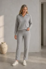 Charline | Cashmere Blend Knit Two Piece - Grey