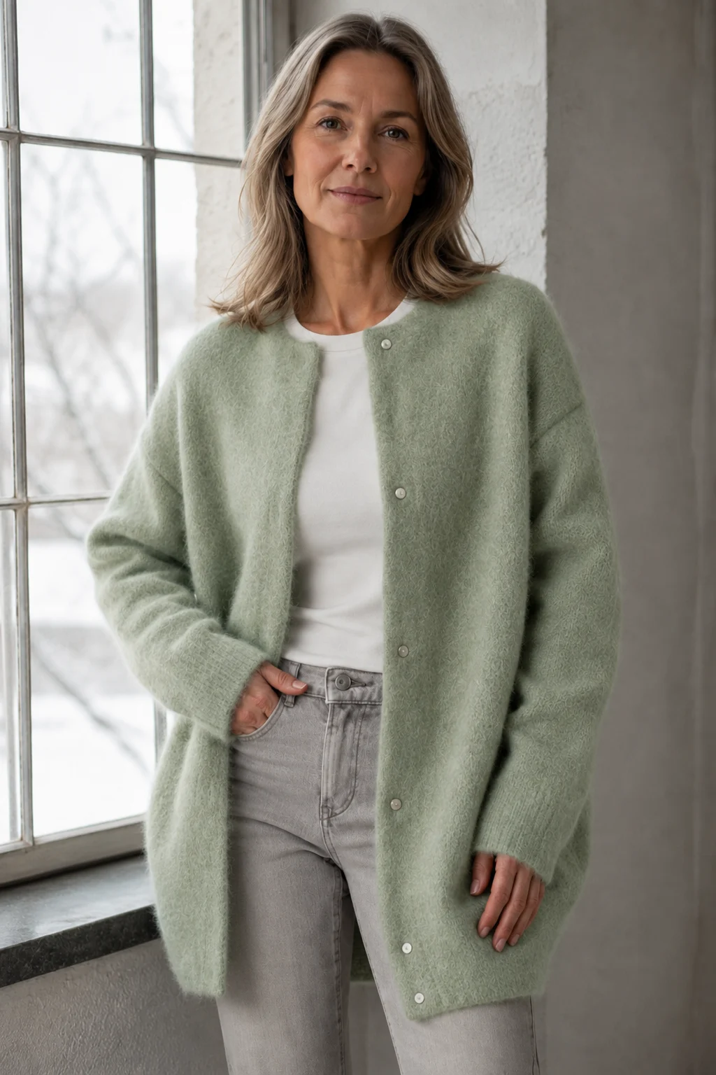 Chloé™ - Elegant Cashmere Cardigan - Green