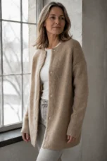 Chloé™ - Elegant Cashmere Cardigan - Khaki-Brown
