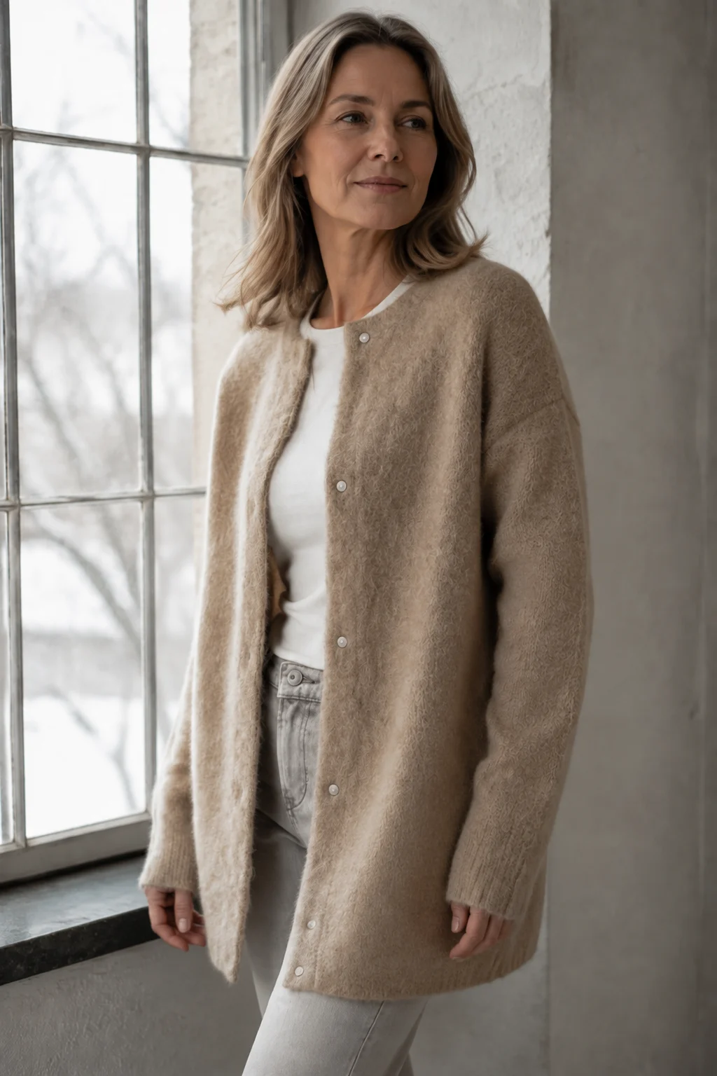 Chloé™ - Elegant Cashmere Cardigan - Khaki-Brown