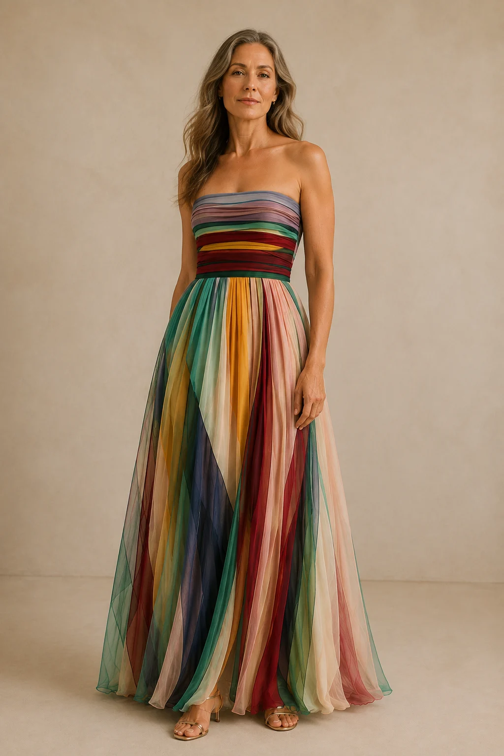 Dolores | Strapless Pleated Maxi Dress