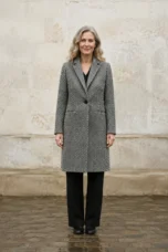 Claudia houndstooth wool coat closed