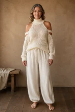 Cold Shoulder Knit Two Piece Set editorial product photo