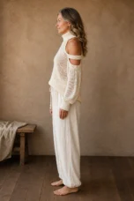 Cold Shoulder Knit Two Piece Set side view
