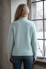 Colette | Embroidered Half-Collar Knit - Sage
