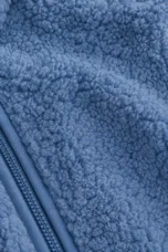 Constance Sherpa Teddy Zip Jacket Blue sherpa material close-up