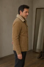 Corduroy Fleece Lined Winter Jacket - side