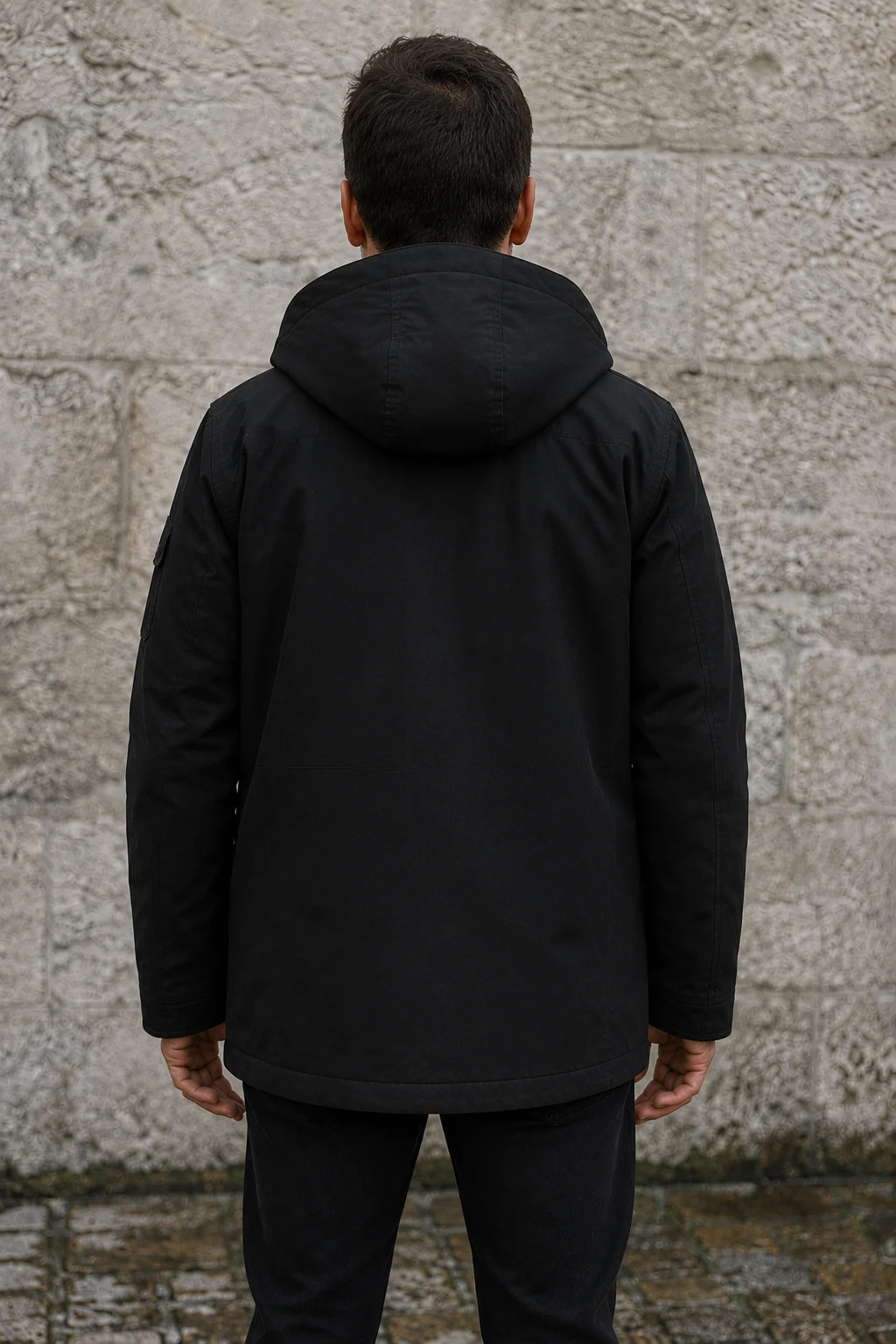 Cotton Blend Hooded Winter Parka back