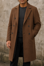 Cotton Blend Notch Lapel Trench Coat - detail