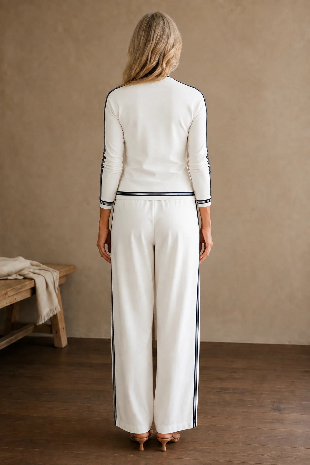 Cotton Blend Relaxed Two Piece Set back view