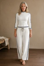 Cotton Blend Relaxed Two Piece Set editorial product photo