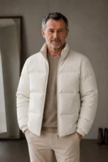 Cotton Shell Insulated Puffer Jacket - hero open