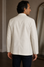Cotton Single Breasted Notch Lapel Blazer - back