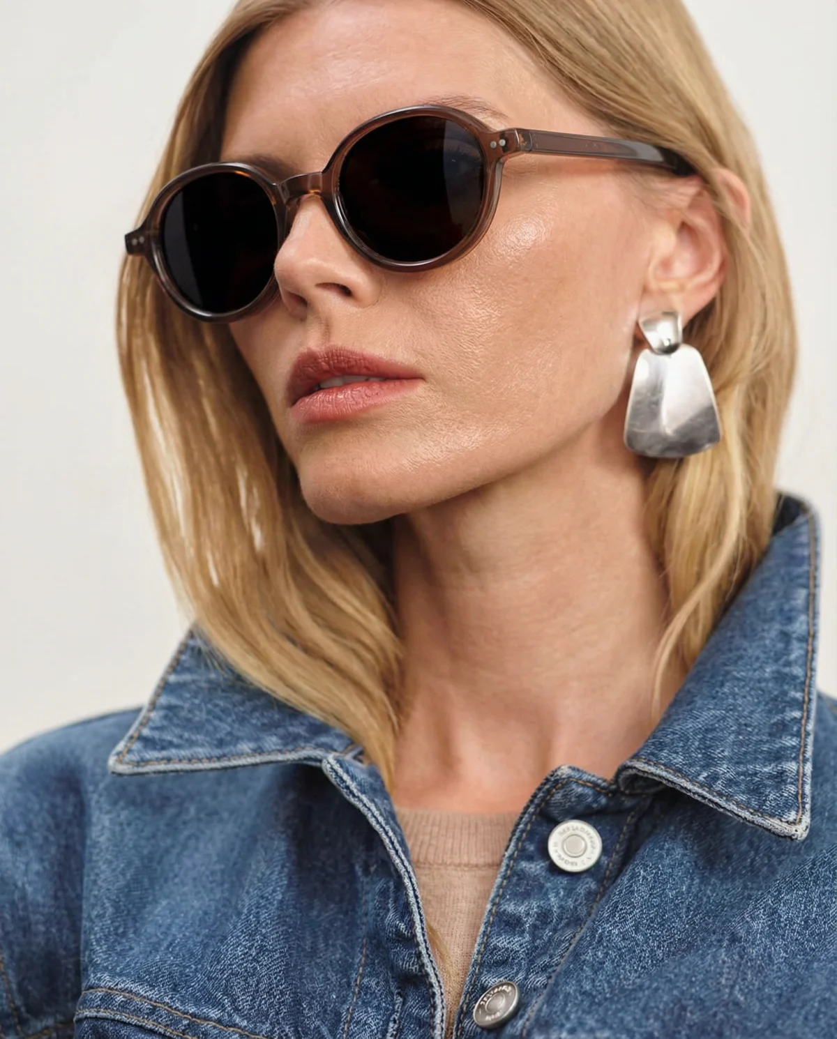Deep Tint Round Acetate Sunglasses