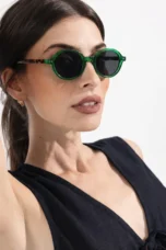 Deep Tint Round Acetate Sunglasses