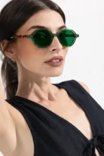 Deep Tint Round Acetate Sunglasses